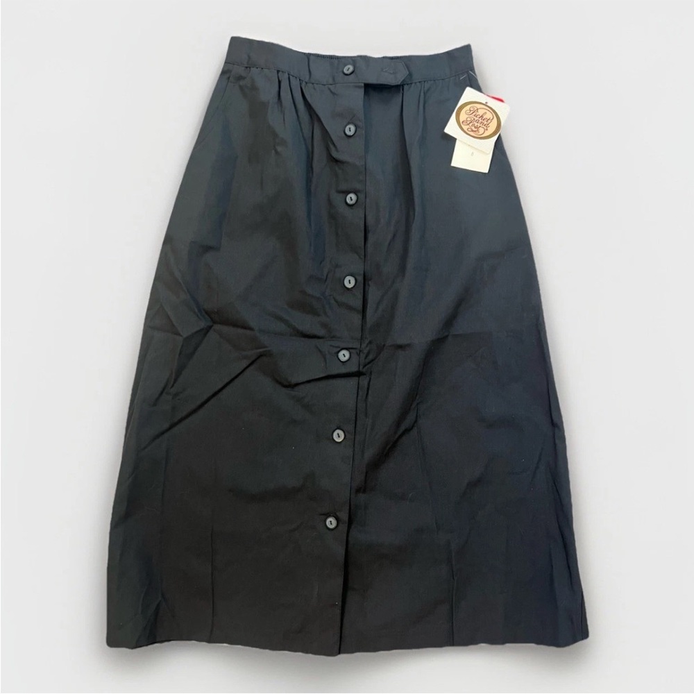 Vintage NWT Picket & Post Black Midi Skirt USA Made, Sz 8 (Modern Size 2)